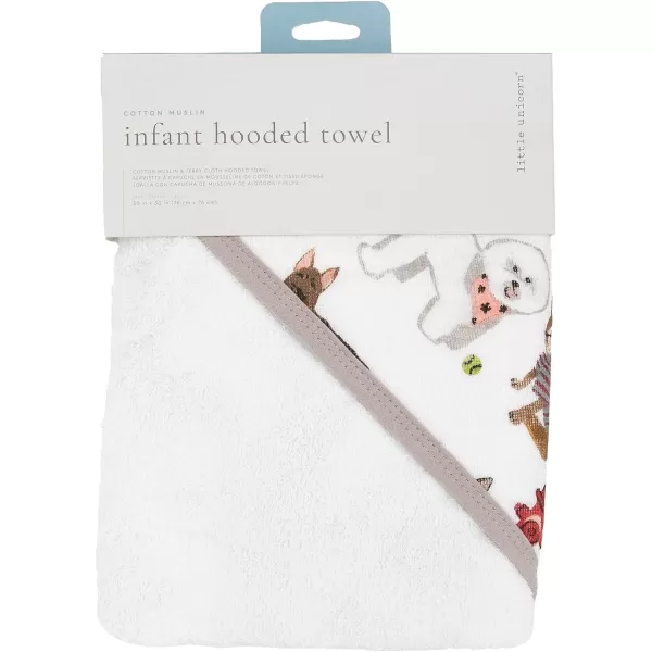 imageLittle Unicorn Cotton Muslin amp Terry Infant Hooded Bath Towel  100 Cotton Muslin amp Terry  Extra Soft and Absorbent  Newborn Baby  Unisex  30 x 30  Dino FriendsWoof