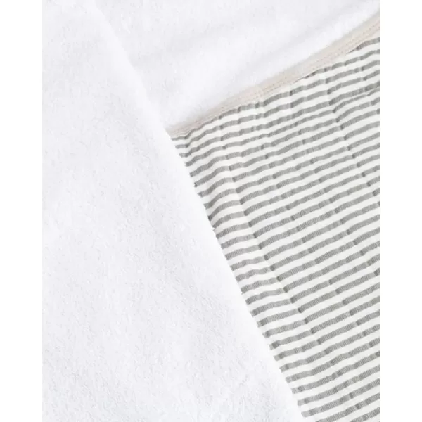 imageLittle Unicorn Large Cotton Hooded Towel  100 Cotton  42 Tall x 47 Wide  Printed Pockets  Absorbent amp Plush Feel  for 25 Year Olds  Machine Washable  Playful Designs  Unisex Grey StripeGrey Stripe