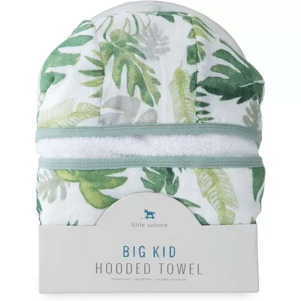 imageLittle Unicorn Large Cotton Hooded Towel  100 Cotton  42 Tall x 47 Wide  Printed Pockets  Absorbent amp Plush Feel  for 25 Year Olds  Machine Washable  Playful Designs  Unisex Grey StripeTropical Leaf