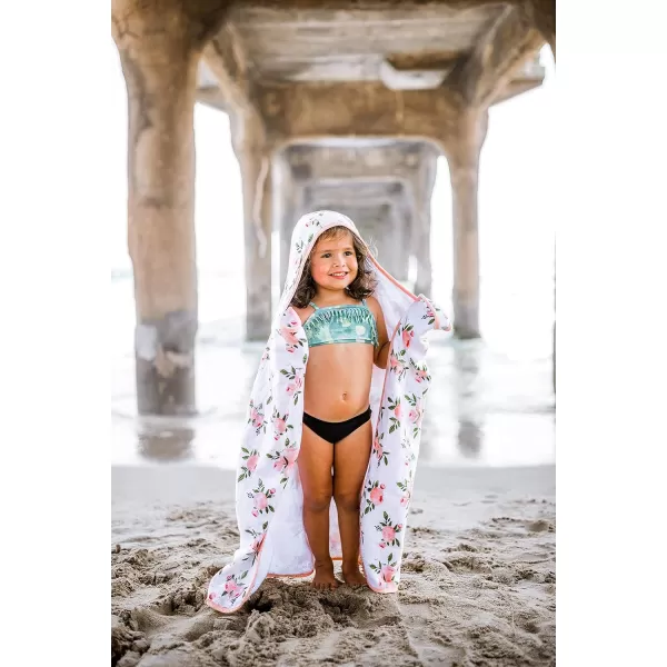 imageLittle Unicorn Large Cotton Hooded Towel  100 Cotton  42 Tall x 47 Wide  Printed Pockets  Absorbent amp Plush Feel  for 25 Year Olds  Machine Washable  Playful Designs  Unisex Grey StripeWatercolor Roses