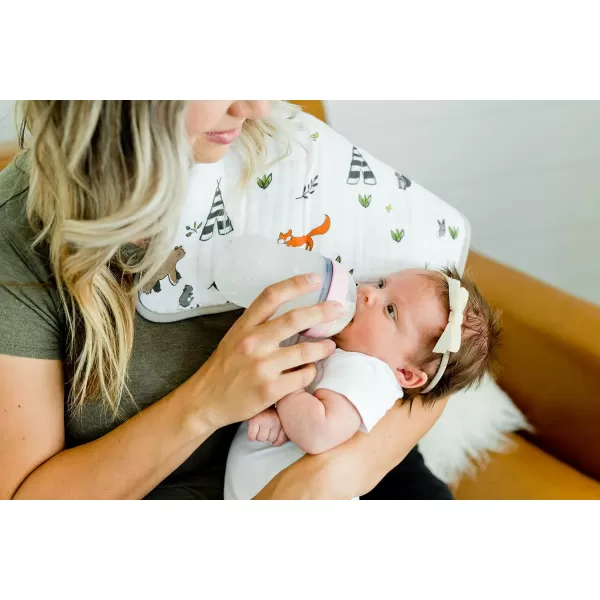 imageLittle Unicorn Single Cotton Muslin Burp Cloths  100 Cotton  MultiLayer  Ultra Absorbent amp Soft  Ergonomic Design  Burping Newborn Baby  Reversible  Large 21x14Forest Friends Single