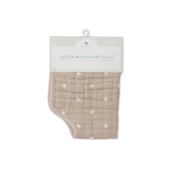 imageLittle Unicorn Single Cotton Muslin Burp Cloths  100 Cotton  MultiLayer  Ultra Absorbent amp Soft  Ergonomic Design  Burping Newborn Baby  Reversible  Large 21x14Taupe Cross Single