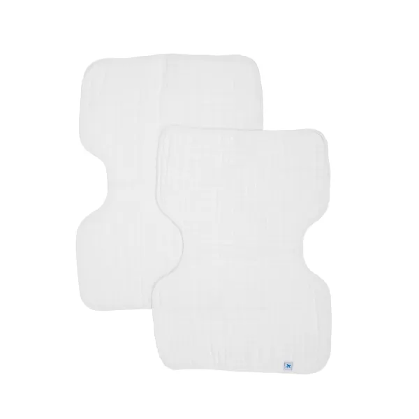 imageLittle Unicorn Single Cotton Muslin Burp Cloths  100 Cotton  MultiLayer  Ultra Absorbent amp Soft  Ergonomic Design  Burping Newborn Baby  Reversible  Large 21x14White 2 Pack