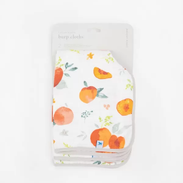 imageLittle Unicorn Single Cotton Muslin Burp Cloths  100 Cotton  MultiLayer  Ultra Absorbent amp Soft  Ergonomic Design  Burping Newborn Baby  Reversible  Large 21x14Georgia Peach 2 Pack