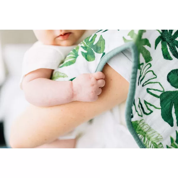 imageLittle Unicorn Single Cotton Muslin Burp Cloths  100 Cotton  MultiLayer  Ultra Absorbent amp Soft  Ergonomic Design  Burping Newborn Baby  Reversible  Large 21x14Tropical Leaf Single