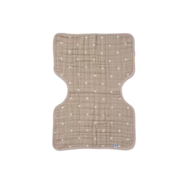 imageLittle Unicorn Single Cotton Muslin Burp Cloths  100 Cotton  MultiLayer  Ultra Absorbent amp Soft  Ergonomic Design  Burping Newborn Baby  Reversible  Large 21x14Taupe Cross Single