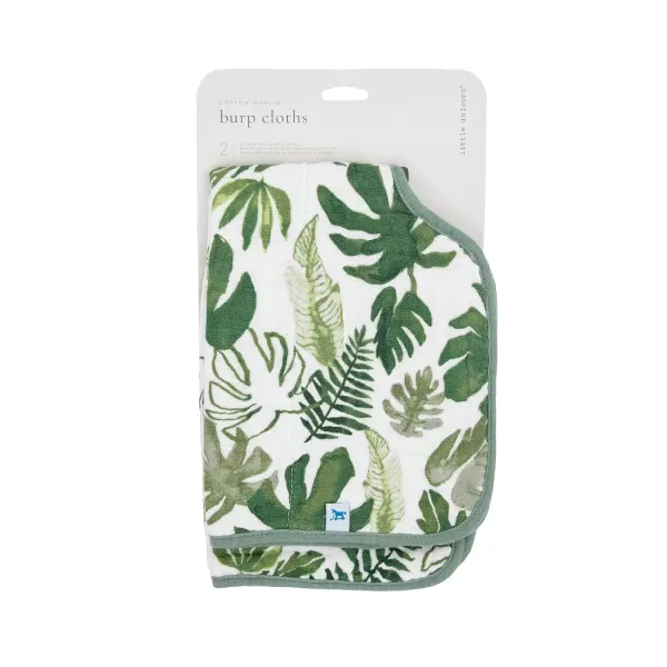 imageLittle Unicorn Single Cotton Muslin Burp Cloths  100 Cotton  MultiLayer  Ultra Absorbent amp Soft  Ergonomic Design  Burping Newborn Baby  Reversible  Large 21x14Tropical Leaf 2 Pack