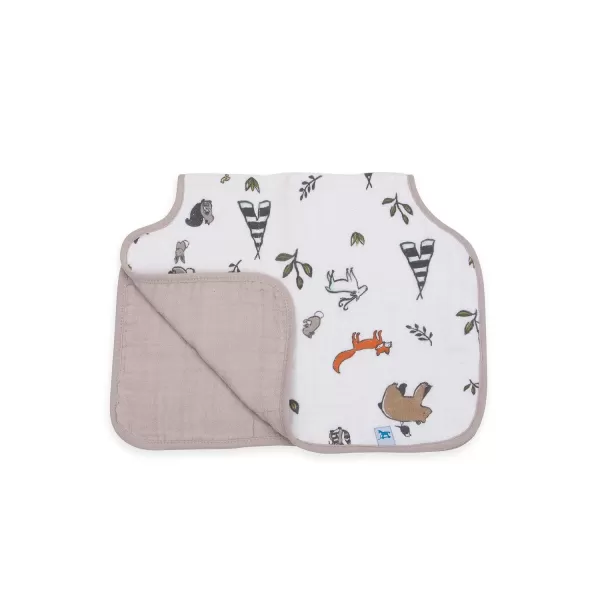 imageLittle Unicorn Single Cotton Muslin Burp Cloths  100 Cotton  MultiLayer  Ultra Absorbent amp Soft  Ergonomic Design  Burping Newborn Baby  Reversible  Large 21x14Forest Friends Single