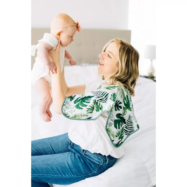 imageLittle Unicorn Single Cotton Muslin Burp Cloths  100 Cotton  MultiLayer  Ultra Absorbent amp Soft  Ergonomic Design  Burping Newborn Baby  Reversible  Large 21x14Tropical Leaf Single