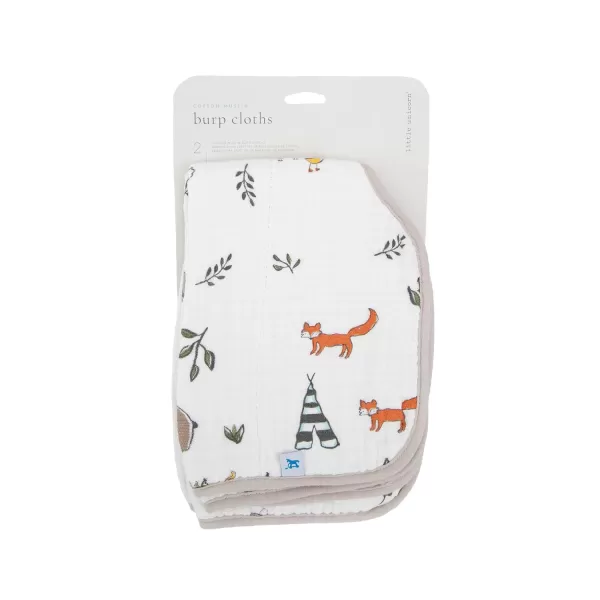 imageLittle Unicorn Single Cotton Muslin Burp Cloths  100 Cotton  MultiLayer  Ultra Absorbent amp Soft  Ergonomic Design  Burping Newborn Baby  Reversible  Large 21x14Forest Friends 2 Pack