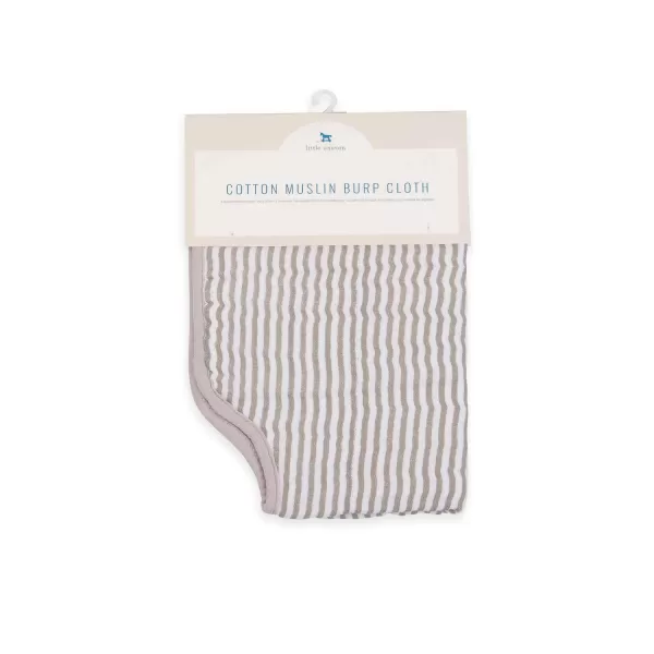 imageLittle Unicorn Single Cotton Muslin Burp Cloths  100 Cotton  MultiLayer  Ultra Absorbent amp Soft  Ergonomic Design  Burping Newborn Baby  Reversible  Large 21x14Grey Stripe Single