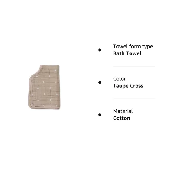imageLittle Unicorn Single Cotton Muslin Burp Cloths  100 Cotton  MultiLayer  Ultra Absorbent amp Soft  Ergonomic Design  Burping Newborn Baby  Reversible  Large 21x14Taupe Cross Single