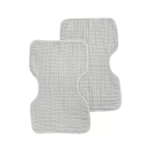 imageLittle Unicorn Single Cotton Muslin Burp Cloths  100 Cotton  MultiLayer  Ultra Absorbent amp Soft  Ergonomic Design  Burping Newborn Baby  Reversible  Large 21x14Grey Stripe 2 Pack