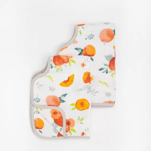 imageLittle Unicorn Single Cotton Muslin Burp Cloths  100 Cotton  MultiLayer  Ultra Absorbent amp Soft  Ergonomic Design  Burping Newborn Baby  Reversible  Large 21x14Georgia Peach 2 Pack