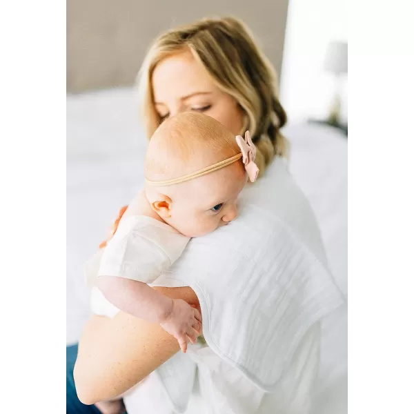 imageLittle Unicorn Single Cotton Muslin Burp Cloths  100 Cotton  MultiLayer  Ultra Absorbent amp Soft  Ergonomic Design  Burping Newborn Baby  Reversible  Large 21x14White Single