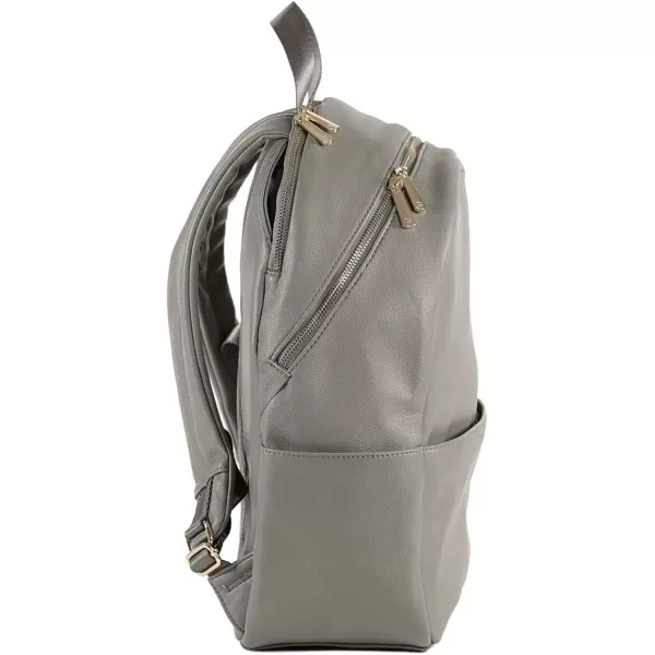 imageLittle Unicorn Skyline Backpack  Diaper Work Travel Bag with Changing Pad  Premium Vegan Leather  Lightweight amp Durable Design  5 Interior Pockets  Easily Wipes Clean Grey UmberGrey Umber