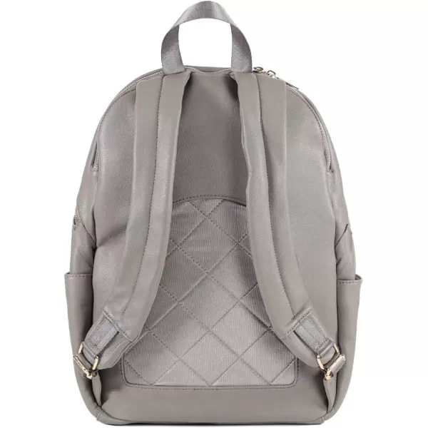 imageLittle Unicorn Skyline Backpack  Diaper Work Travel Bag with Changing Pad  Premium Vegan Leather  Lightweight amp Durable Design  5 Interior Pockets  Easily Wipes Clean Grey UmberGrey Umber