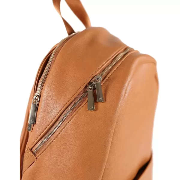 imageLittle Unicorn Skyline Backpack  Diaper Work Travel Bag with Changing Pad  Premium Vegan Leather  Lightweight amp Durable Design  5 Interior Pockets  Easily Wipes Clean Grey UmberCognac
