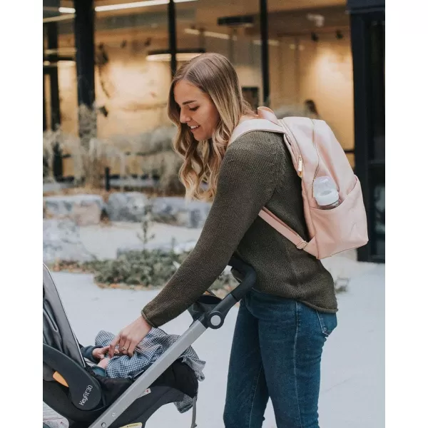 imageLittle Unicorn Skyline Backpack  Diaper Work Travel Bag with Changing Pad  Premium Vegan Leather  Lightweight amp Durable Design  5 Interior Pockets  Easily Wipes Clean Grey UmberBlush
