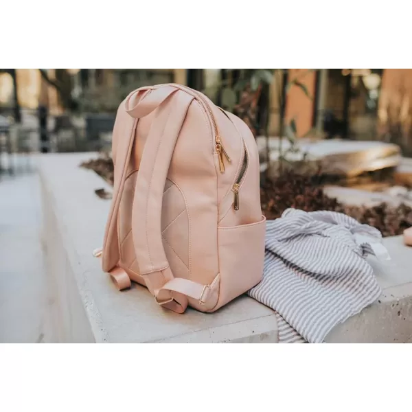 imageLittle Unicorn Skyline Backpack  Diaper Work Travel Bag with Changing Pad  Premium Vegan Leather  Lightweight amp Durable Design  5 Interior Pockets  Easily Wipes Clean Grey UmberBlush