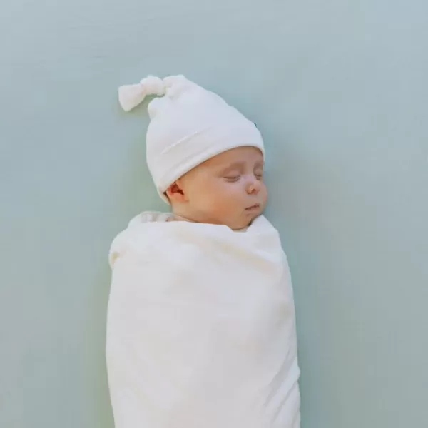 imageLittle Unicorn Stretch Knit Hat  Baby Beanie  Newborn Infant Cap  Super Soft and Cute  Age 04 MonthsWhite