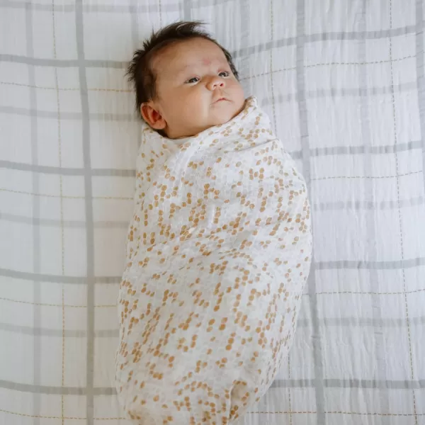imageLittle Unicorn Taupe Cross Fitted Crib Sheet  100 Cotton Muslin  Super Soft  Sized for Standard Baby Crib amp Toddler Mattress  Machine Washable  52 x 28 x 9Grey Plaid