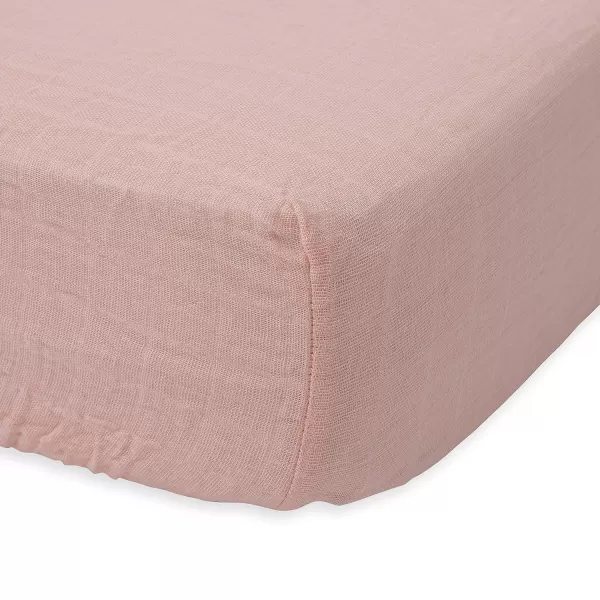 imageLittle Unicorn Taupe Cross Fitted Crib Sheet  100 Cotton Muslin  Super Soft  Sized for Standard Baby Crib amp Toddler Mattress  Machine Washable  52 x 28 x 9Rose Petal