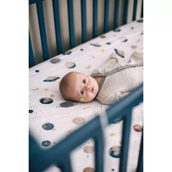 imageLittle Unicorn Taupe Cross Fitted Crib Sheet  100 Cotton Muslin  Super Soft  Sized for Standard Baby Crib amp Toddler Mattress  Machine Washable  52 x 28 x 9Planetary