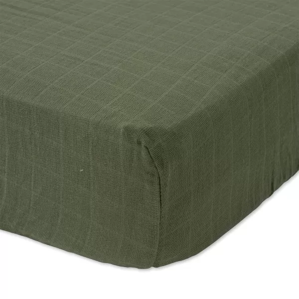 imageLittle Unicorn Taupe Cross Fitted Crib Sheet  100 Cotton Muslin  Super Soft  Sized for Standard Baby Crib amp Toddler Mattress  Machine Washable  52 x 28 x 9Fern