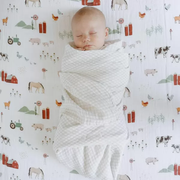 imageLittle Unicorn Taupe Cross Fitted Crib Sheet  100 Cotton Muslin  Super Soft  Sized for Standard Baby Crib amp Toddler Mattress  Machine Washable  52 x 28 x 9Farmyard