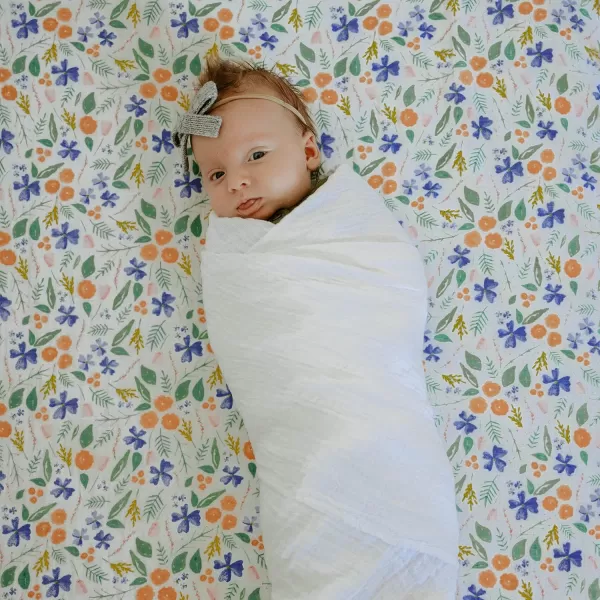 imageLittle Unicorn Taupe Cross Fitted Crib Sheet  100 Cotton Muslin  Super Soft  Sized for Standard Baby Crib amp Toddler Mattress  Machine Washable  52 x 28 x 9Mountain Bloom