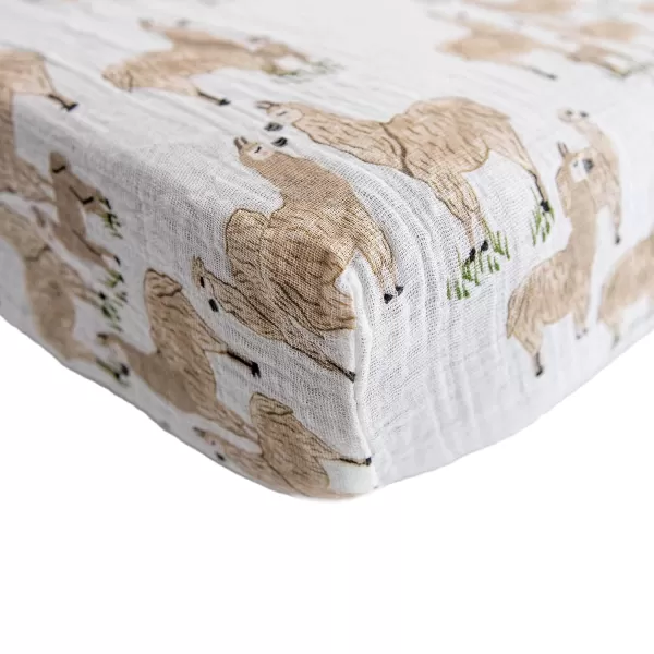 imageLittle Unicorn Taupe Cross Fitted Crib Sheet  100 Cotton Muslin  Super Soft  Sized for Standard Baby Crib amp Toddler Mattress  Machine Washable  52 x 28 x 9Llama Llama