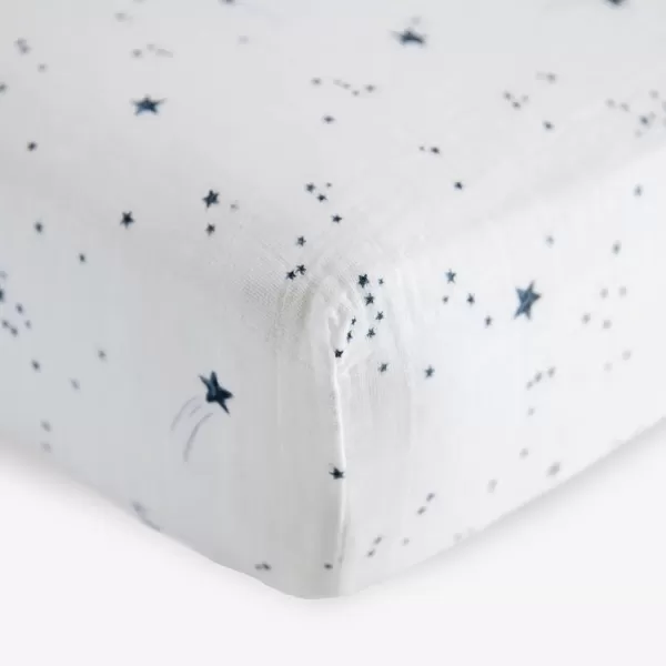 imageLittle Unicorn Taupe Cross Fitted Crib Sheet  100 Cotton Muslin  Super Soft  Sized for Standard Baby Crib amp Toddler Mattress  Machine Washable  52 x 28 x 9Shooting Stars