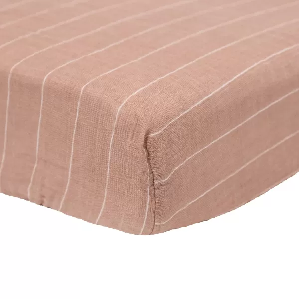 imageLittle Unicorn Taupe Cross Fitted Crib Sheet  100 Cotton Muslin  Super Soft  Sized for Standard Baby Crib amp Toddler Mattress  Machine Washable  52 x 28 x 9Mauve Stripe
