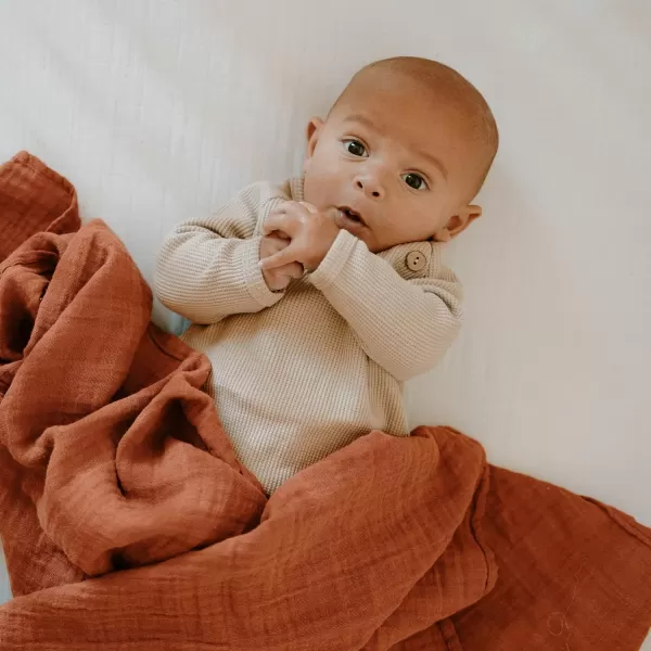 imageLittle Unicorn Taupe Cross Fitted Crib Sheet  100 Cotton Muslin  Super Soft  Sized for Standard Baby Crib amp Toddler Mattress  Machine Washable  52 x 28 x 9White