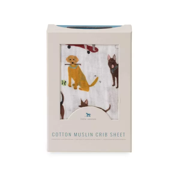 imageLittle Unicorn Taupe Cross Fitted Crib Sheet  100 Cotton Muslin  Super Soft  Sized for Standard Baby Crib amp Toddler Mattress  Machine Washable  52 x 28 x 9Woof