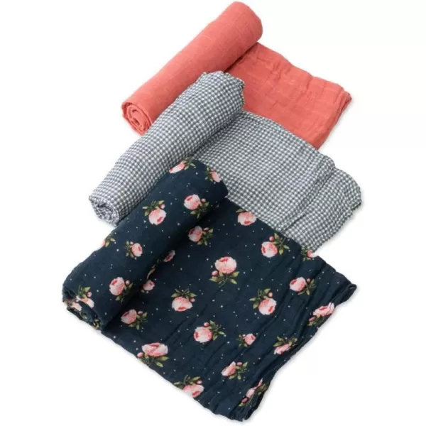 imageLittle Unicorn  Charcoal Hedgehog Cotton Muslin Swaddle Blanket Set  Set of 2  100 Cotton  Super Soft  Newborns and Infants  Large 47 x 47  Machine WashableMidnight Rose Set of 3