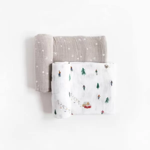 imageLittle Unicorn  Charcoal Hedgehog Cotton Muslin Swaddle Blanket Set  Set of 2  100 Cotton  Super Soft  Newborns and Infants  Large 47 x 47  Machine WashablePowder Party Set of 2