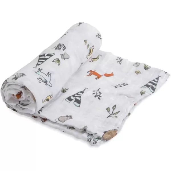 imageLittle Unicorn  Charcoal Hedgehog Cotton Muslin Swaddle Blanket Set  Set of 2  100 Cotton  Super Soft  Newborns and Infants  Large 47 x 47  Machine WashableForest Friends Set of 1