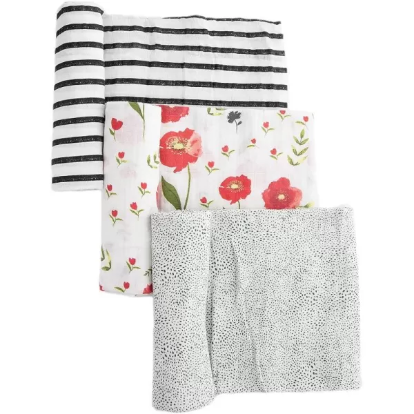 imageLittle Unicorn  Charcoal Hedgehog Cotton Muslin Swaddle Blanket Set  Set of 2  100 Cotton  Super Soft  Newborns and Infants  Large 47 x 47  Machine WashablePressed Petal Set Set of 3