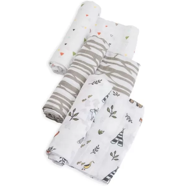 imageLittle Unicorn  Charcoal Hedgehog Cotton Muslin Swaddle Blanket Set  Set of 2  100 Cotton  Super Soft  Newborns and Infants  Large 47 x 47  Machine WashableForest Friends Set of 3