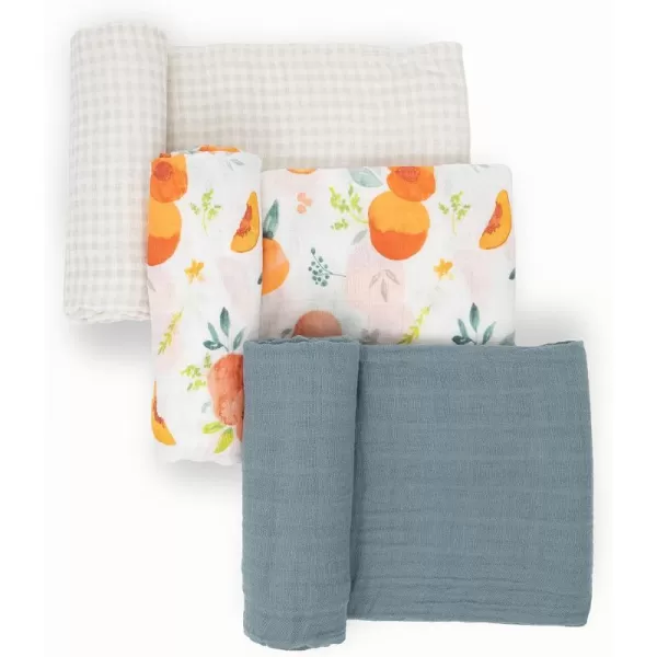 imageLittle Unicorn  Charcoal Hedgehog Cotton Muslin Swaddle Blanket Set  Set of 2  100 Cotton  Super Soft  Newborns and Infants  Large 47 x 47  Machine WashableGeorgia Peach 2 Set Set of 3