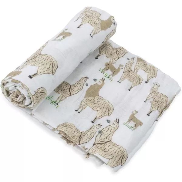 imageLittle Unicorn  Charcoal Hedgehog Cotton Muslin Swaddle Blanket Set  Set of 2  100 Cotton  Super Soft  Newborns and Infants  Large 47 x 47  Machine WashableLlama Llama Set of 1