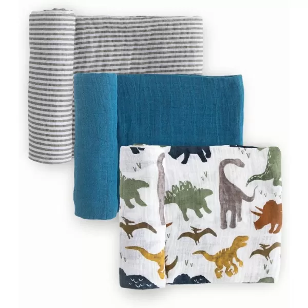 imageLittle Unicorn  Charcoal Hedgehog Cotton Muslin Swaddle Blanket Set  Set of 2  100 Cotton  Super Soft  Newborns and Infants  Large 47 x 47  Machine WashableDino Friends 2 Set of 3