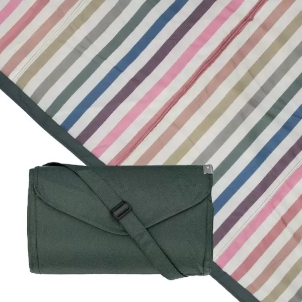 imageLittle Unicorn  Midnight Poppy IndoorOutdoor Blanket  100 Polyester  Water Resistant  Simple Clean  Wipeable Material  Easy to Carry  Babies and Toddlers  Machine Washable  5 x 105 x 7 Chroma Rugby Stripe