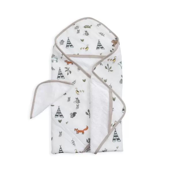 imageLittle Unicorn  Premium Quality 100 Cotton Hooded Towel amp Wash Cloth with Cozy Hood and Pockets  UltraSoft Terry Cloth in The Lining  03 Years 30x30 Gift Box Forest FriendsForest Friends