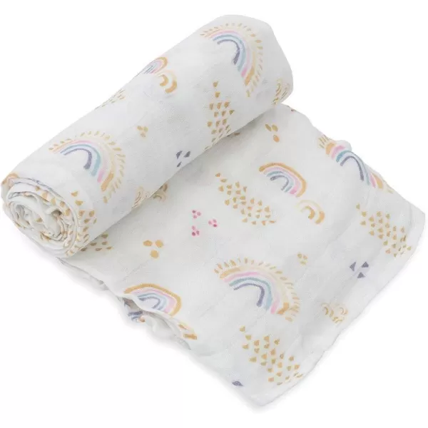 imageLittle Unicorn  Safari Social Deluxe Swaddle Set  Set of 2  100 Rayon Muslin from Bamboo  Super Soft  Newborns and Infants  Large 47 x 47  Machine WashableRainbows amp Raindrops Single
