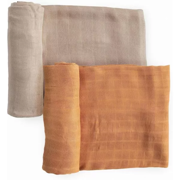 imageLittle Unicorn  Safari Social Deluxe Swaddle Set  Set of 2  100 Rayon Muslin from Bamboo  Super Soft  Newborns and Infants  Large 47 x 47  Machine WashableCaramel Set of 2