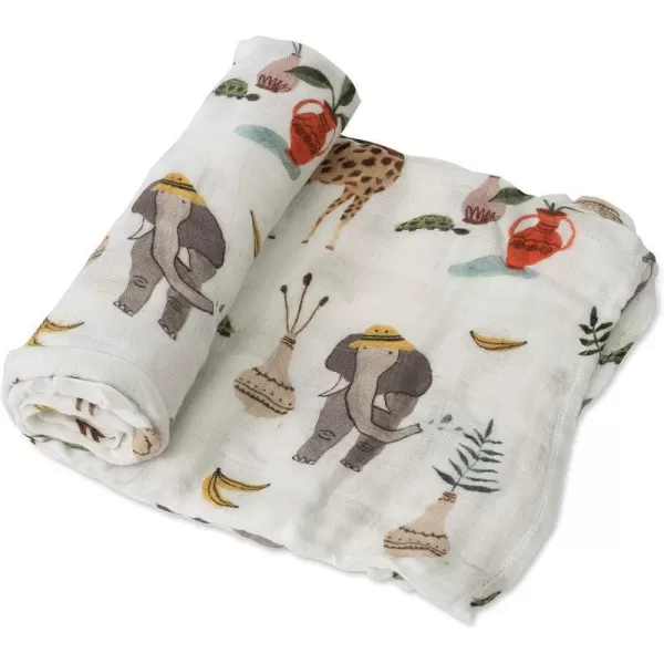 imageLittle Unicorn  Safari Social Deluxe Swaddle Set  Set of 2  100 Rayon Muslin from Bamboo  Super Soft  Newborns and Infants  Large 47 x 47  Machine WashableSafarisocial Single