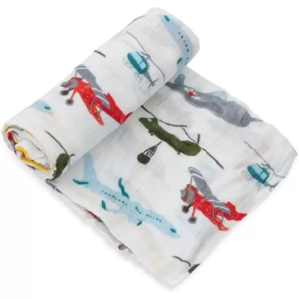 imageLittle Unicorn  Safari Social Deluxe Swaddle Set  Set of 2  100 Rayon Muslin from Bamboo  Super Soft  Newborns and Infants  Large 47 x 47  Machine WashableAir Show Single
